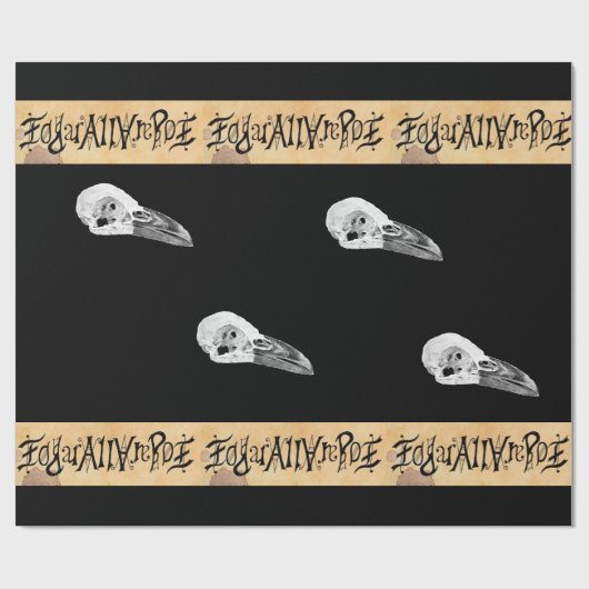 Edgar Allan Poe Ambigram Wrapping Paper Geschenkpapier (Flach)