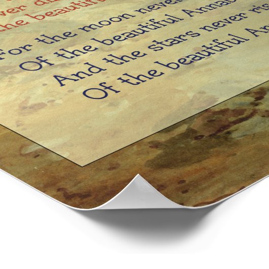 Edgar Allan Poe Annabel Lee Poster (Ecke)