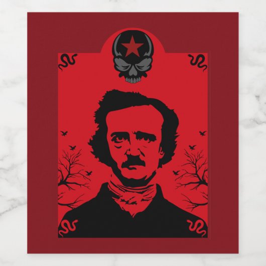 Edgar Allan Poe Art Gift Weinetikett (Einzelnes Label)