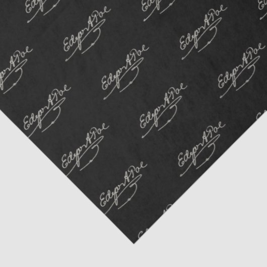 Edgar Allan Poe Autograph Signature Black Seidenpapier (Detail)