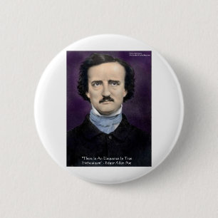 Edgar Allan Poe "Begeisterung" Weisheitszitat Gesc Button