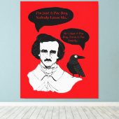 Edgar Allan Poe Boy und Raven Leinwanddruck (Insitu (Holzboden))