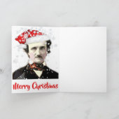 Edgar Allan Poe Christmas Hat Snowflake Karte (Innenseite)