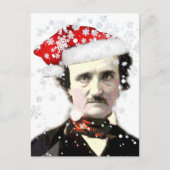 Edgar Allan Poe Christmas Hat Snowflake Postkarte (Vorderseite)