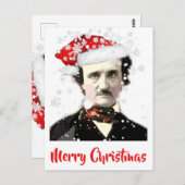 Edgar Allan Poe Christmas Hat Snowflake Postkarte (Vorne/Hinten)