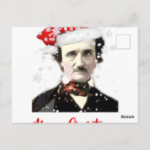 Edgar Allan Poe Christmas Hat Snowflake Postkarte (Rückseite)