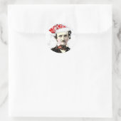 Edgar Allan Poe Christmas Hat Snowflake Runder Aufkleber (Tasche)