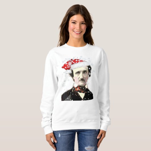 Edgar Allan Poe Christmas Hat Snowflake T - Shirt (Vorne ganz)