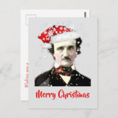 Edgar Allan Poe Christmas Wish Hat Snowflake Card Postkarte (Vorne/Hinten)
