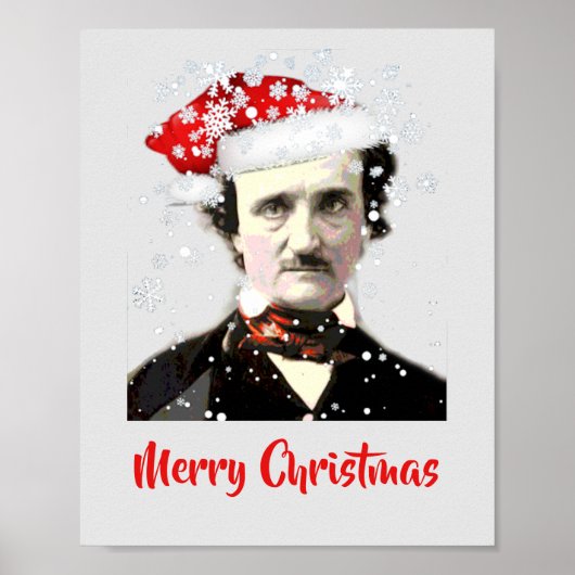 Edgar Allan Poe Christmas Wish Hat Snowflake Poster (Vorne)