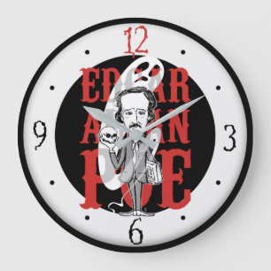 Edgar Allan Poe Clock Große Wanduhr