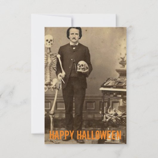 Edgar Allan Poe Creepy Halloween - Anpassbare Kart Dankeskarte (Vorderseite)