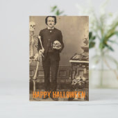 Edgar Allan Poe Creepy Halloween - Anpassbare Kart Dankeskarte (Stehend Vorderseite)