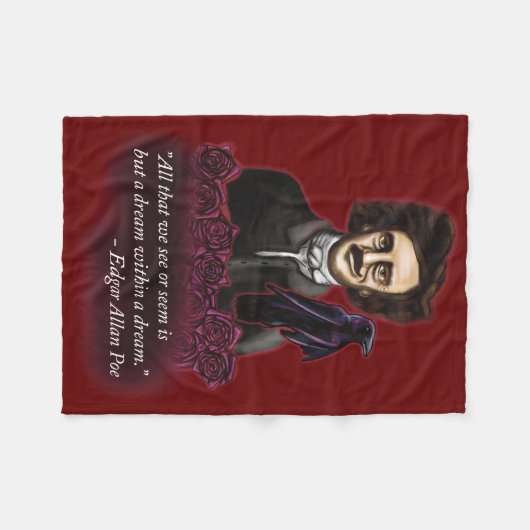 Edgar Allan Poe, Dark Academia Fleecedecke (Vorderseite (Horizontal))