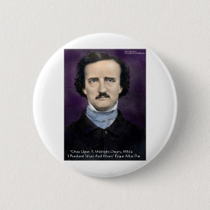 Edgar Allan Poe "Der Rabe" Zitate Geschenke & Kart Button