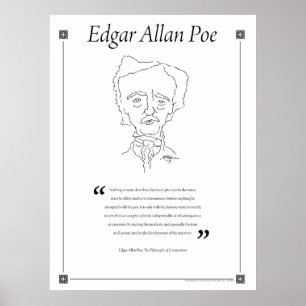 Edgar Allan Poe, der Zitat-Plakat schreibt Poster