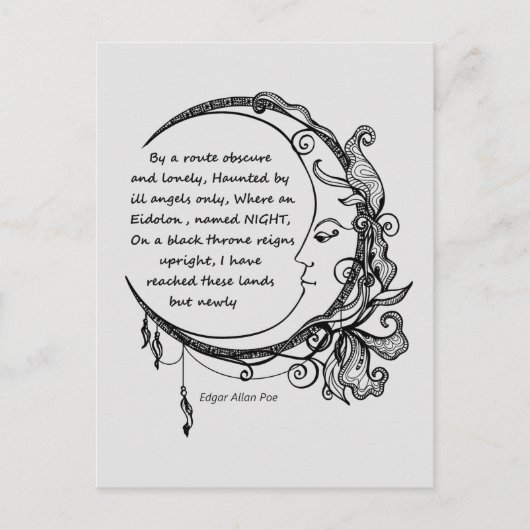 Edgar Allan Poe Dreamland Dream Poem Postkarte (Vorderseite)
