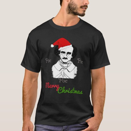 Edgar Allan Poe Funny Christmas T-Shirt (Vorderseite)
