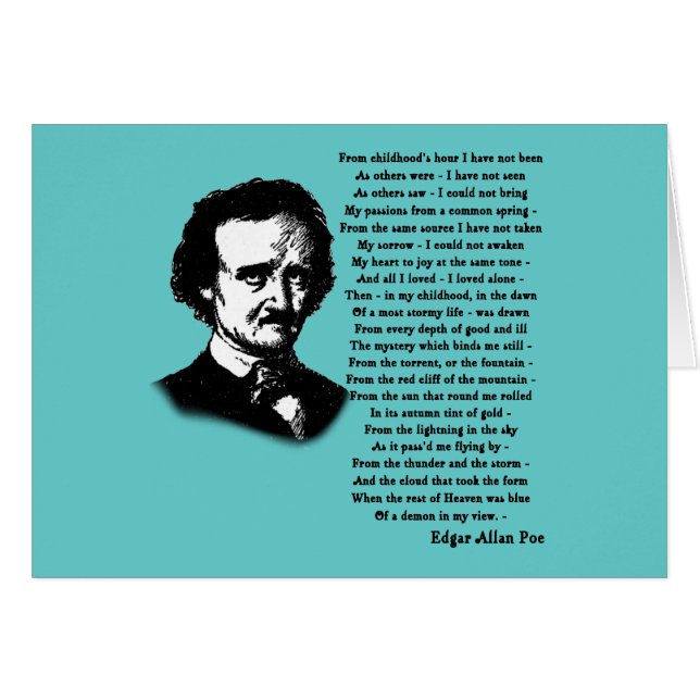 Edgar Allan Poe-Gedicht ALLEIN (Vorderseite (Horizontal))