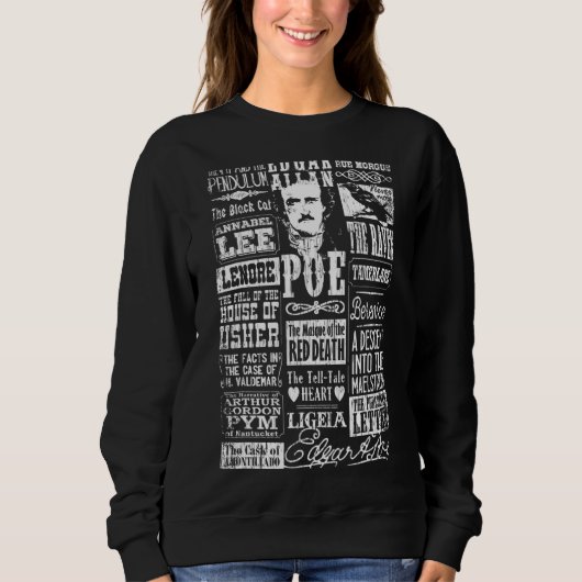 Edgar Allan Poe Gedichte Zitate Raven Literatur Sweatshirt (Vorderseite)