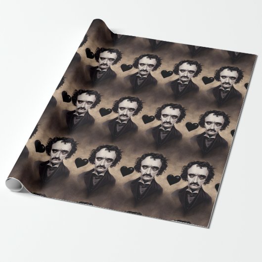 Edgar Allan Poe Goth Valentine's Day Wrappin Paper Geschenkpapier (Ungerollt)