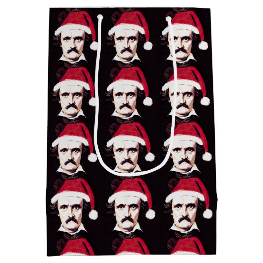 Edgar Allan Poe Goth Weihnachtsgeschenk-Tasche Mittlere Geschenktüte (Rückseite)