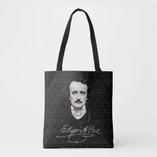 Edgar Allan Poe Gothic Halloween Signature-Tasche Tasche (Vorderseite)