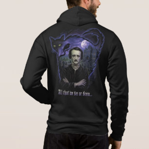 Edgar Allan Poe Gothic Hoodie - Raven & Cat