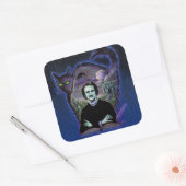 Edgar Allan Poe Gothic Quadratischer Aufkleber (Umschlag)