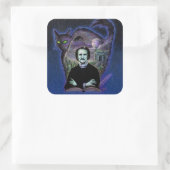 Edgar Allan Poe Gothic Quadratischer Aufkleber (Tasche)