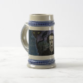 Edgar Allan Poe Gothic Raven Art Bierstein Bierglas (Vorderseite Links)