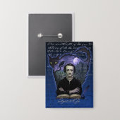 Edgar Allan Poe Gothic Raven Knopf Button (Vorderseite/Rückseite)