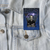 Edgar Allan Poe Gothic Raven Knopf Button (Insitu)