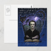 Edgar Allan Poe Gothic Raven Postkarte (Vorne/Hinten)