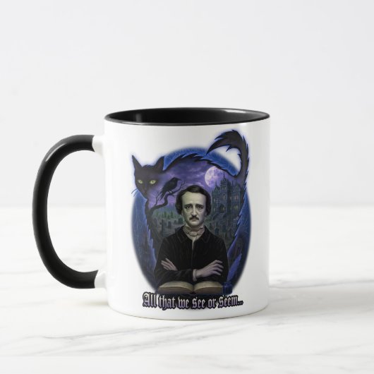 Edgar Allan Poe Gothic Tasse - Spuk Raven & Cat (Links)