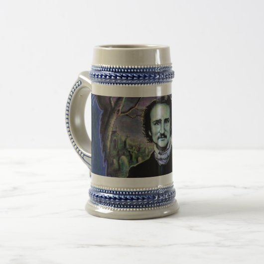 Edgar Allan Poe gotisch Bierglas (Vorderseite Links)