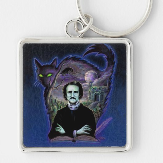Edgar Allan Poe gotisch Schlüsselanhänger (Vorne)