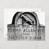 Edgar Allan Poe Grabstein. graue Halloween-Bilder Postkarte (Vorne/Hinten)