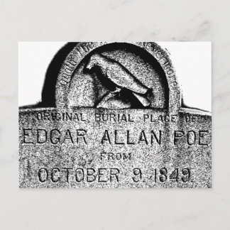 Edgar Allan Poe Grabstein. graue Halloween-Bilder Postkarte