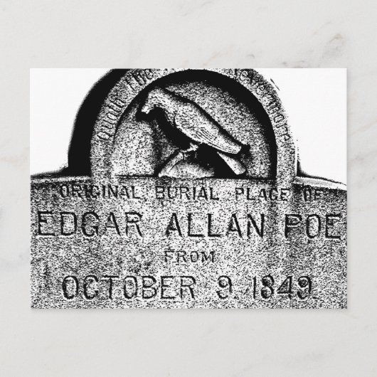 Edgar Allan Poe Grabstein. graue Halloween-Bilder Postkarte (Vorderseite)