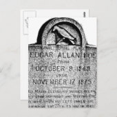 Edgar Allan Poe Grabstein. graue Halloween-Bilder Postkarte (Vorne/Hinten)