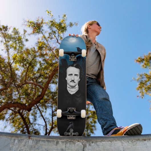 Edgar Allan Poe Graveyard Ravens Gothic Skateboard (Außen 1)