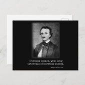 Edgar Allan Poe I wurde verrückter berühmter Autor Postkarte (Vorne/Hinten)