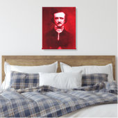 Edgar Allan Poe in Red Leinwanddruck (Insitu (Schlafzimmer))