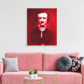 Edgar Allan Poe in Red Leinwanddruck (Insitu (Wohnzimmer))