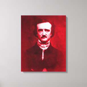 Edgar Allan Poe in Rot Leinwanddruck