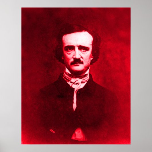 Edgar Allan Poe in Rot Poster (Vorne)
