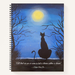 Edgar Allan Poe inspiriertes Katzenheft Notizblock