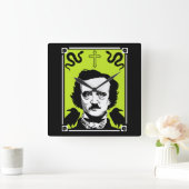 Edgar Allan Poe Jahrestag 19. Januar Quadratische Wanduhr (Zuhause)