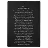 Edgar Allan Poe-Klemmbrett-Zitat u. alleingedicht Klemmbrett (Rückseite)